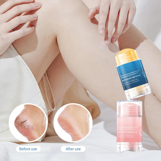 Cracked Skin Repair Foot Cream, Foot Moisturiser for Dry Cracked Feet Hands and Elbows with Citrus and Peach Scent - anti Chafing Moisturising Stick 2-Pack