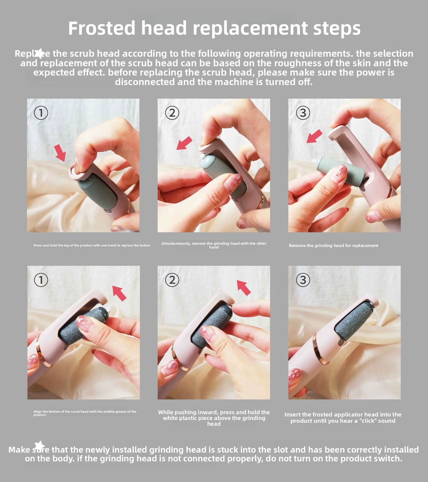 USB Rechargeable for Home Use Nail Polish Remover Exfoliation Tools Foot Massagers Exfoliating Heads